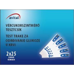 Avital Vércukortesztcsík 50 Db-os