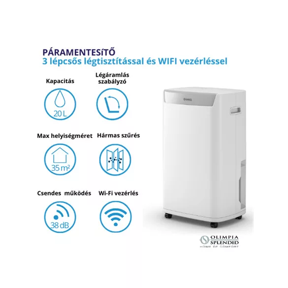 Vivamax Aquaria 20 "Wifi" okos páramentesítő