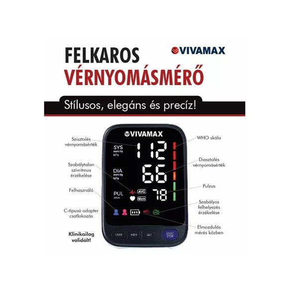 Vivamax V33 Felkaros Vérnyomásmérő