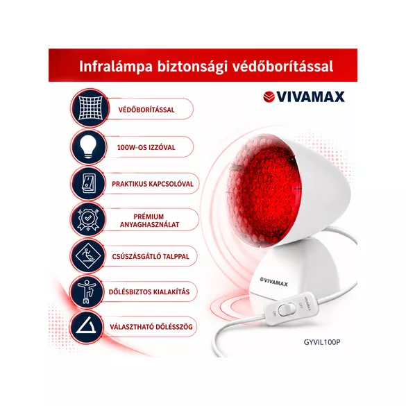 Vivamax Infralámpa (100 W) biztonsági védőborítással