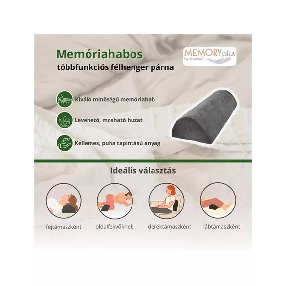 Memory Plus Memóriahabos többfunkciós félhenger párna