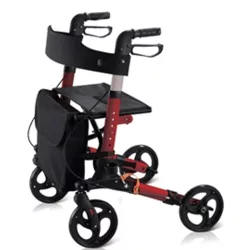 Compact négykerekű rollátor - vörös