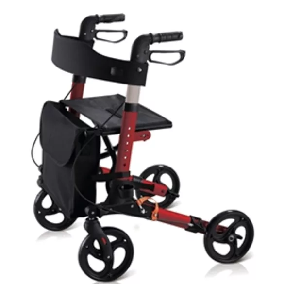 Compact négykerekű rollátor - vörös